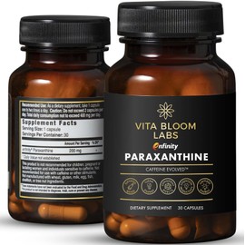 Vita Bloom Labs Enfinity Paraxanthine Capsules, Clean Energy & Focus, Caffeine Alternative | 200 mg per Capsule | 30 Capsules per Bottle | Formulated in USA, GMP Certified, Non-GMO, Kosher