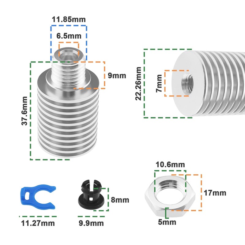 Create idea Extruder Heatsink 1.75 mm Compatible with E3D V6