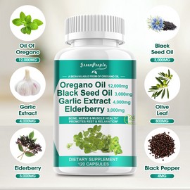 GreenPeople Oil of Oregano Capsules Immune Support Carvacrol & Thymoquinone Supplement