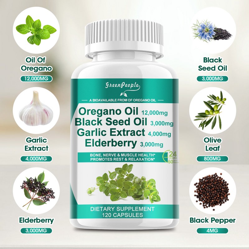 GreenPeople Oil of Oregano Capsules Immune Support Carvacrol & Thymoquinone