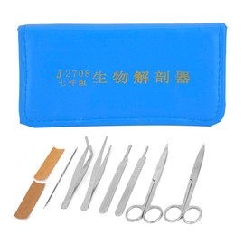 7 Pcs Biological Anatomical Tool Dissecting Scissor Hilt Tweezer Forcep Needle Set