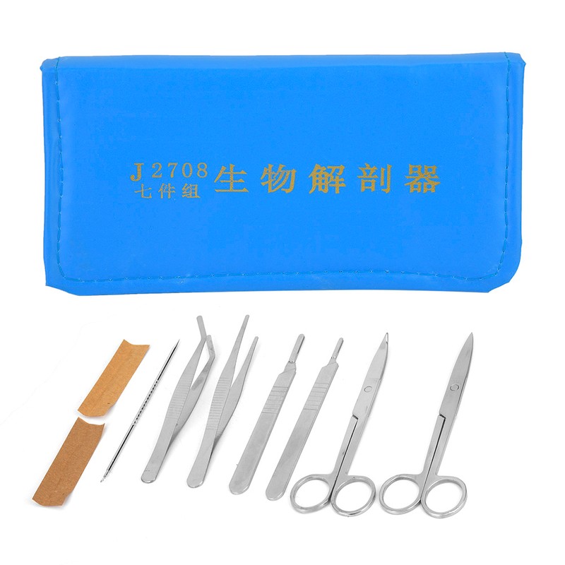 7 Pcs Biological Anatomical Tool Dissecting Scissor Hilt Tweezer Forcep