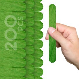 200PCS Wood Craft Sticks Green – 4.5 Inch Jumbo Popsicle Sticks Popsicle Flat Rods for Crafts Wooden Green Supplies for Crafting DIY Food Grade
