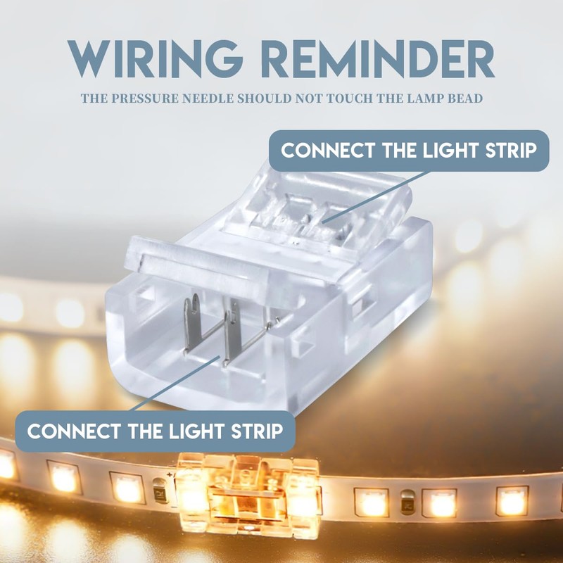 Innfeeltech 20 Pcs Strip Connector for 8MM 3 Pin LED