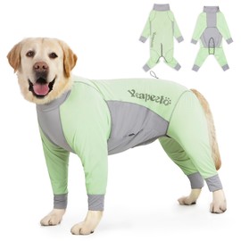 Yeapeeto Dog Sun Protection Cooling Suit UPF 50+, Quick-Dry Breathable Jumpsuit for Large & Medium Dogs, Outdoor Dirt-Resistant Shedding Control Pet Apparel (Chartreuse, 3X-Large)