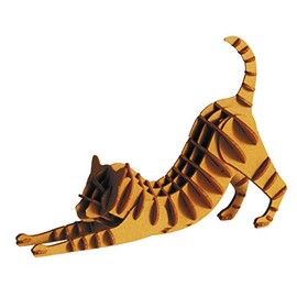 Fridolin 3D Paper Model Cat Red Brown