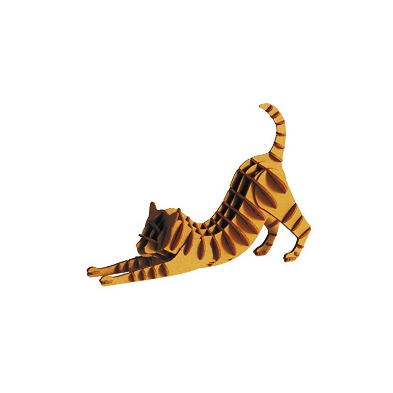 Fridolin 3D Paper Model Cat Red Brown