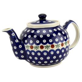 Polish Pottery Market 32 oz Teapot - Handcrafted Polish Stoneware by Zaklady Boleslawiec Poland
