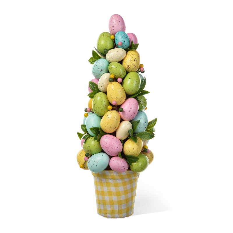 Glitzhome Easter Eggs Table Tree Decor for Spring Easter Party
