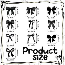 Cinnvoice 30 Pcs Bow Party Decorations Coquette Bow Table Toppers Birthday Table Decor Coquette Party Centerpieces Sticks for Birthday Bachelorette Bridal Decor(Black)