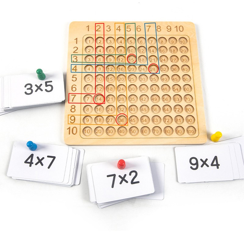 Wooden Multiplication Board Educational Multiplication Game Board for Learning Teaching