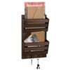 BTY Mail Holder for Wall, Wooden Mail Sorter with 4