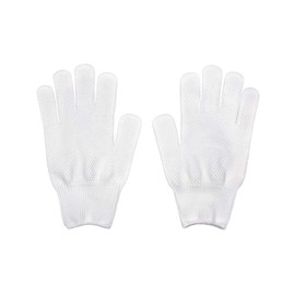 Work Glove Workshop - Thin and Fine-Knit Comfortable Cotton Work Gloves with Anti-Slip, 3-Pair Set, Bleached, 13 Gauge, Approximately 760 Denier [Made in Japan] (Men's Wide L, White Anti-Slip, 3-Pair