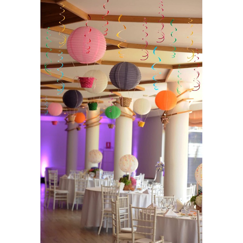 30 pcs Silver Hanging Swirls Decorations Swirl Party Decorations Plastic