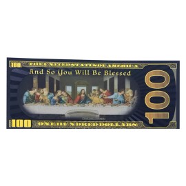 2-Black Gold Banknotes LAST SUPPER Christmas Gifts Paper Easter Religion Jesus