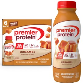 Premier Protein Shake, Caramel, 30g Protein, No Added Sugar, 24 Vitamins & Minerals to Support Immune Health, 11.5 fl oz, 6 Pack (Packaging May Vary)