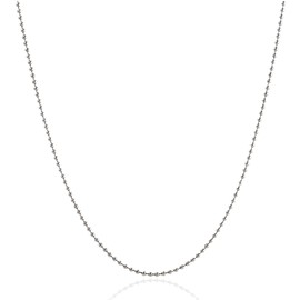 Puente Necklace Chain, Men's, Women's, Stainless Steel Ball Chain, Figaro Chain, Ball Necklace, Chain Necklace, Chain, Silver, Stainless Steel