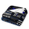 DongDongQiang USA Thin Blue Line Flag Fleece Blanket Throws,Super Soft