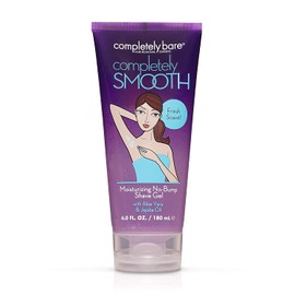 Completely Bare Completely Smooth Moisturizing No-Bump Shave Gel - All Natural, Aloe Vera, Jojoba Oil & Chamomile Prevents Irritation, Moisturize Dry Skin, Hypoallergenic, Vegan Formula 6oz, 1pck
