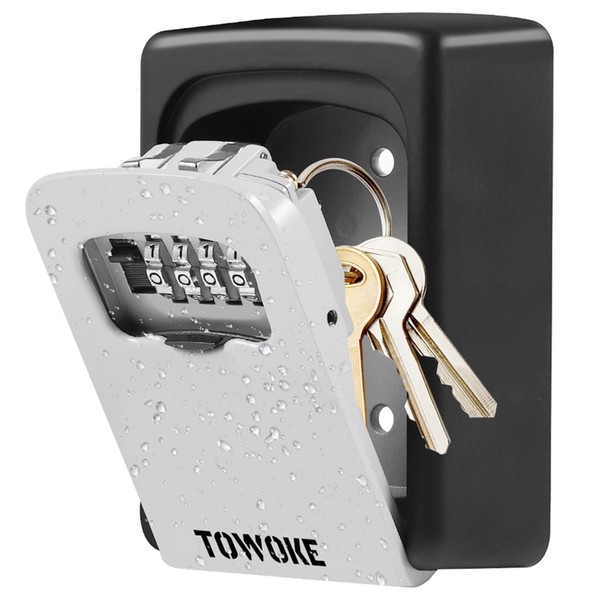 Key Lock Box Wall Mount - TOWOKE Waterproof Combination Key