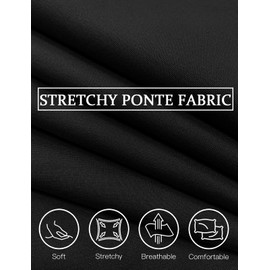 Tapata Women's Ponte Pencil Skirt, Stretchy Office Work Skirt, Knee-Length, Business Bodycon, High Waist Wear to Work Skirt, Knee Length Black