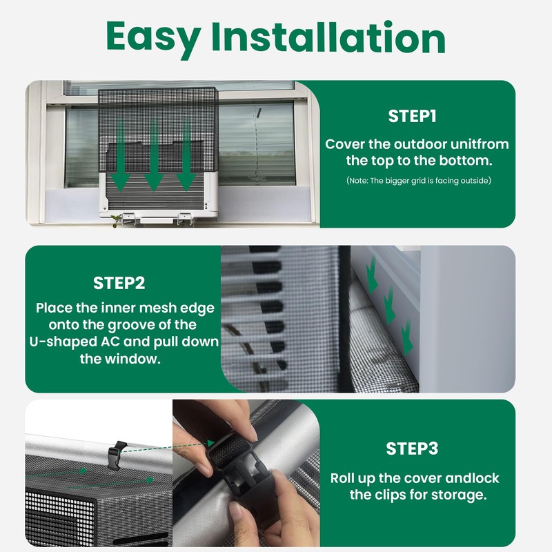 Window Air Conditioner Covers Outside: Mesh Cover for U-Shaped Air