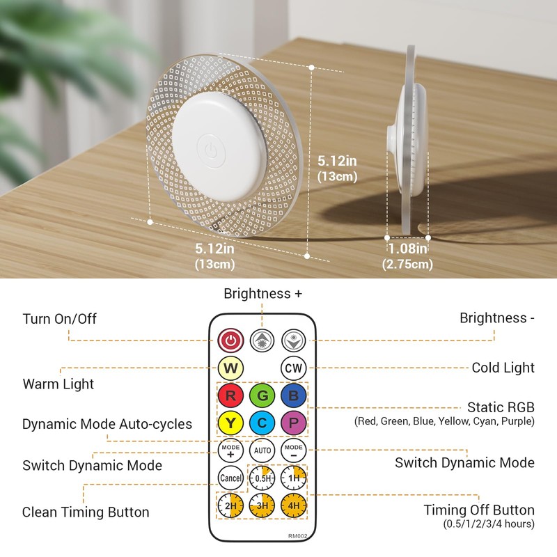 Kintion Children's Night Light, LED Night Light, Dimmable with 256