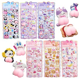 Set of 6 (Talk about INS). Squishy Butt Stickers, Animal Stickers, Decorations, Notebook, Rewards, Animals, Colorful, Children, 3D, Stationery, Gift, Celebration Diary, Diary, Cute, 3D, Squishy, Diary, Diary, Diary, For Kids DIY, Diary Book (6 Sheets Inc