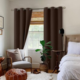 BGment Curtains for Living Room 84 inch Length 2 Panels Set, Blackout Curtains Thermal Insulated Bedroom Curtains Soundproof Window Curtain Drapes, Each Grommet Curtains 42 Inch Wide, Brown