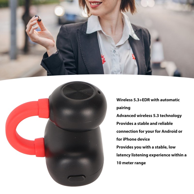 Clip On Bluetooth Headphones BT 5.3 Stylish Mini Waterproof Noise