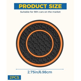 iolory 2PCS Car Cup Holder Coaster,2.8 Inch Anti-Slip Shockproof Insulation Cup Mats,Automotive Interior Accessories,Car Coasters for Cup Holders,Cup Holder Insert Coaster,Fits Most Cars,SUV (Orange)