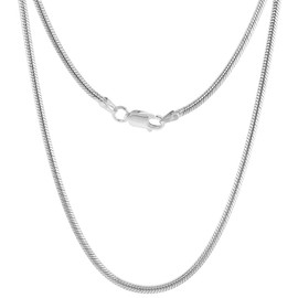 Sterling Silver Snake Chain Necklace 2.5mm Medium Thick Nickel Free Italy 30 inch