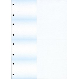 Receipt Paper, A4, 4 Sides with Reception (with Blue Holes), 50 Sheets