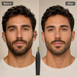 Portable Nose Hair Trimmer for Grooming – Ultra-Thin Electric Ear & Facial Hair Shaver for Travel and Daily Care