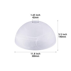 Alabaster White Glass Lamp Shade Replacement for Floor Lamp,E26 Base 1-5/8 Inch Fitter 12” Diameter, 1.72” Opening, 5.5” Height – Lamp Shade for Floor Lamps, Replacement Glass for Floor Lamp