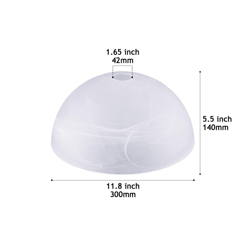 Alabaster White Glass Lamp Shade Replacement for Floor Lamp,E26 Base