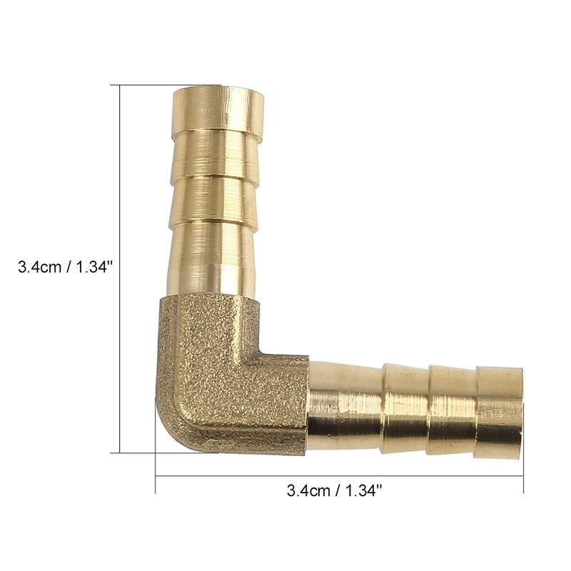 X AUTOHAUX 8mm Brass Barb Elbow 90 Degree Male Thread