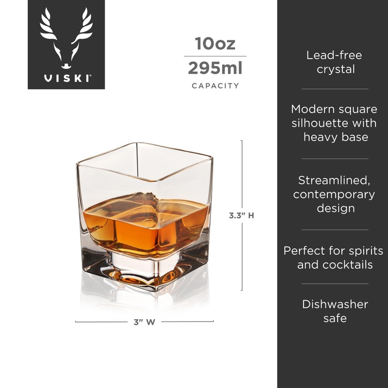 Viski Braque Rocks Short Glass Set - Old Fashioned Glass