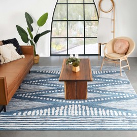 Well Woven Dulcet Aosta Tribal Diamond Pattern Light Blue 7'10" x 9'10" Area Rug