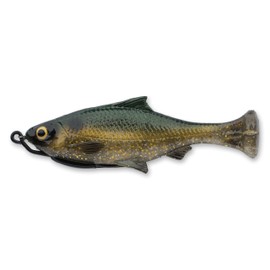 Savage Gear Pulse Tail Shiner Loosebody Fishing Bait, 3/4 oz, Green Back, Realistic Contours & Movement, Durable Construction, Includes Heavy-Duty Weighted Fishing Hook, 100% Snag-Free Design