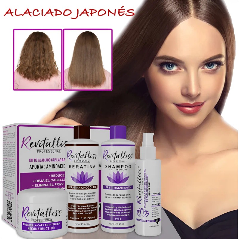Tratamiento Keratina Brasilea Alaciado Permanente Kit 250