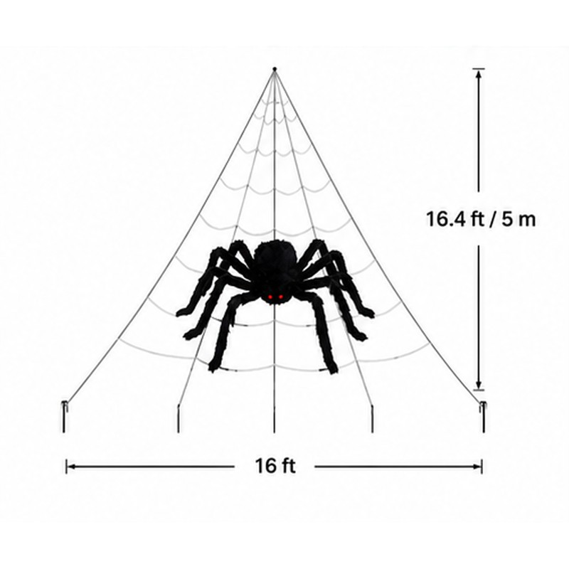 Giant Spider Web Decoration for Halloween – 16 ft Triangle