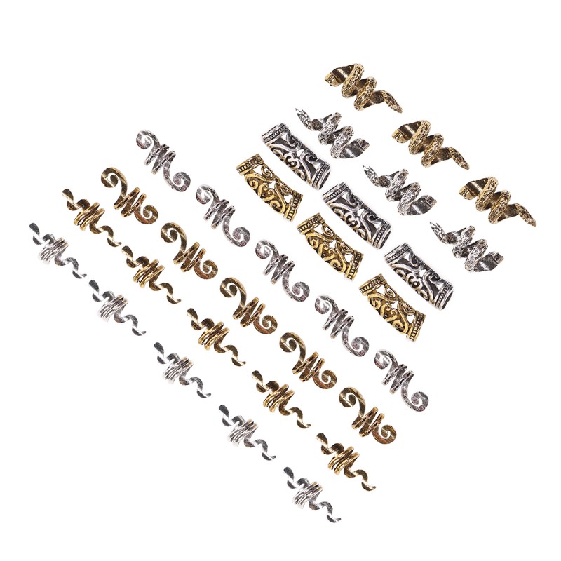 Viking Beard Hair Beads DIY Decorative Hair Braiding Beads for