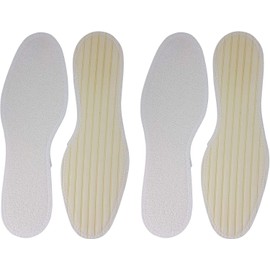 Green Feet 2 Pairs of Terry Towelling Soles for Summer, Barefoot Terry Towelling Soles, Insole for Sweaty Feet, Size 4, White barefoot insoles