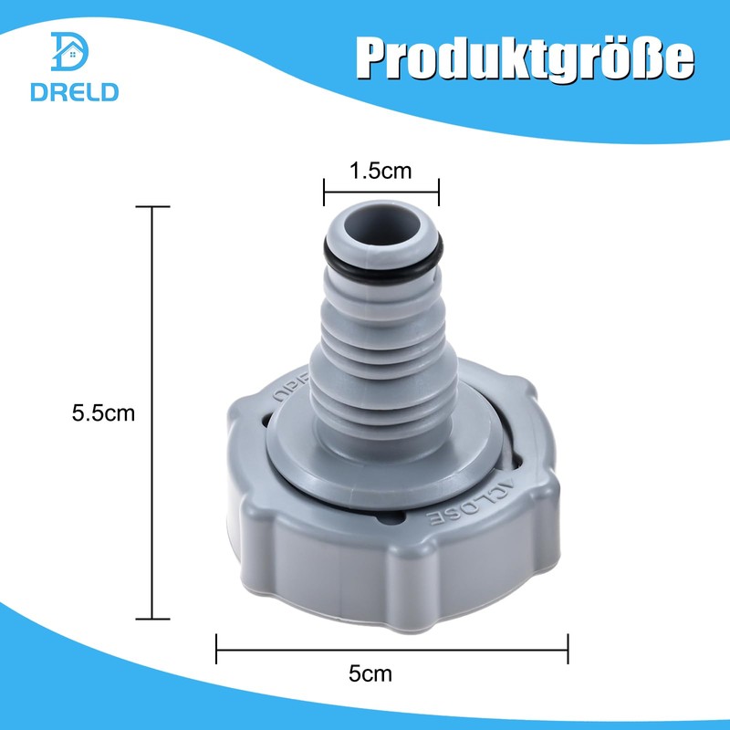 DRELD P6H1419 Drain Valve, Drainage Adapter for Draining Pool Hose