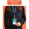 ID Badge Holder with Retractable Lanyard and Keychain, Badge Reel