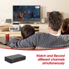 Freeview Set Top Box Recorder - August DVB482 - Watch and Record Live TV From 2 Channels at the Same Time - HDMI Full 1080p HD Receiver UK Program Guide and TimeShift - Multimedia Player