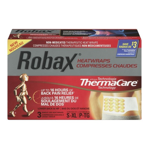 Robax NON-MEDICATED HEATWRAPS, Lower Back & Hip / 3PK