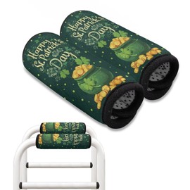 LedBack Happy St Patricks Day Walker Padded Hand Grip Crutch Handle Pad Grips Walker Rollator Crutch Wheelchair Grips Covers Walker Handle Cushions for Rollator Crutch Wheelchair