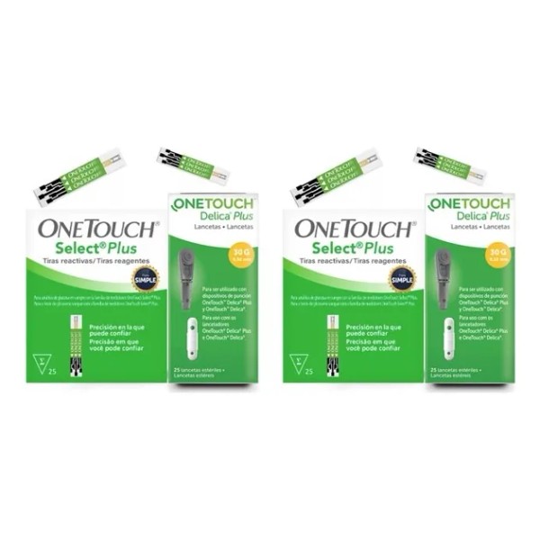 Kit Onetouch Select Plus Simple 50 Tiras Y 50 Lancetas
